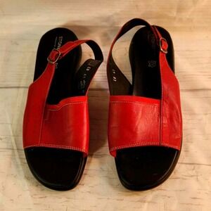 STONEFLY Absolute Comfort Red‎ Leather Slingback Sandals EU 41